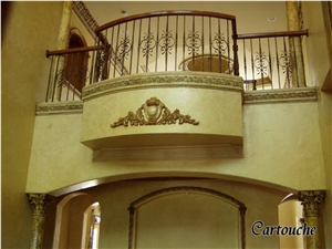 Cast Stone Onato Molding, R. Mehte Cartouche