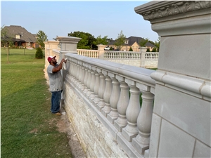 Cast Stone Round Balustrade at Back Porch