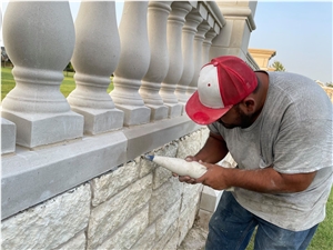Cast Stone Round Balustrade at Back Porch