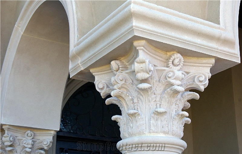 Cast Stone Tapered Corinthian Columns