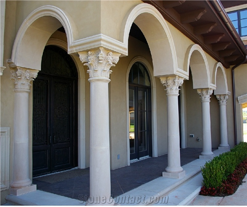 Cast Stone Tapered Corinthian Columns