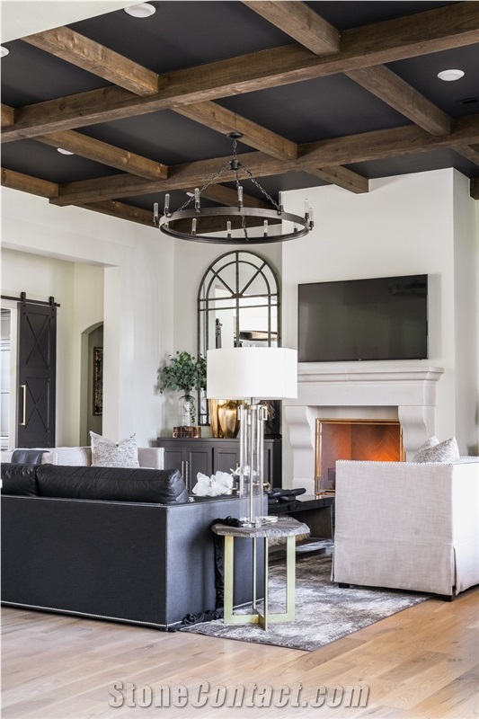 Fireplace mantel by Renaissance Cast Stone