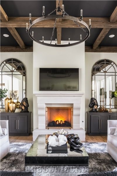 Fireplace mantel by Renaissance Cast Stone