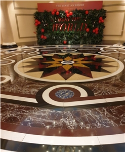 Marble Waterjet Inlay Floor Medallion