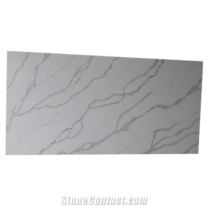 Hot sale Vietnam calacatta white quartz slab 