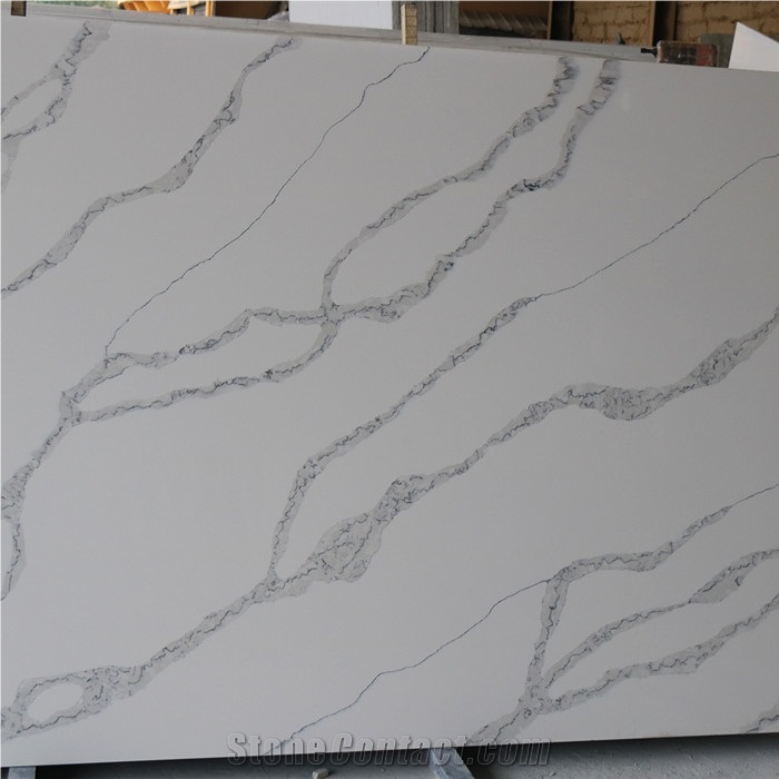 Hot sale Vietnam calacatta white quartz slab 