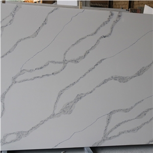 Hot sale Vietnam calacatta white quartz slab 
