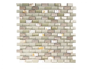 Agata Shell Mix, Agata Circle Glass Mosaic Tiles