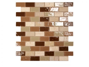 Agata Shell Mix, Agata Circle Glass Mosaic Tiles