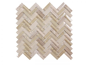 Agata Shell Mix, Agata Circle Glass Mosaic Tiles