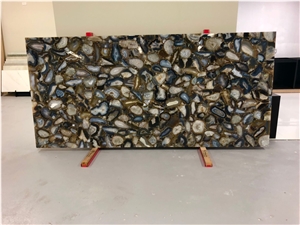 Blue Agate Semiprecious Stone 2cm Slabs