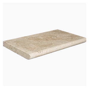 Classic Travertine Unfilled Tumbled Oool Pavers, Pool Coping