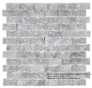 Manisa Light Black Marble Splitface Mosaics 2,5X5 Cm. Manisa Light Black Marble Splitface Mosaics 2,5X5 Cm.