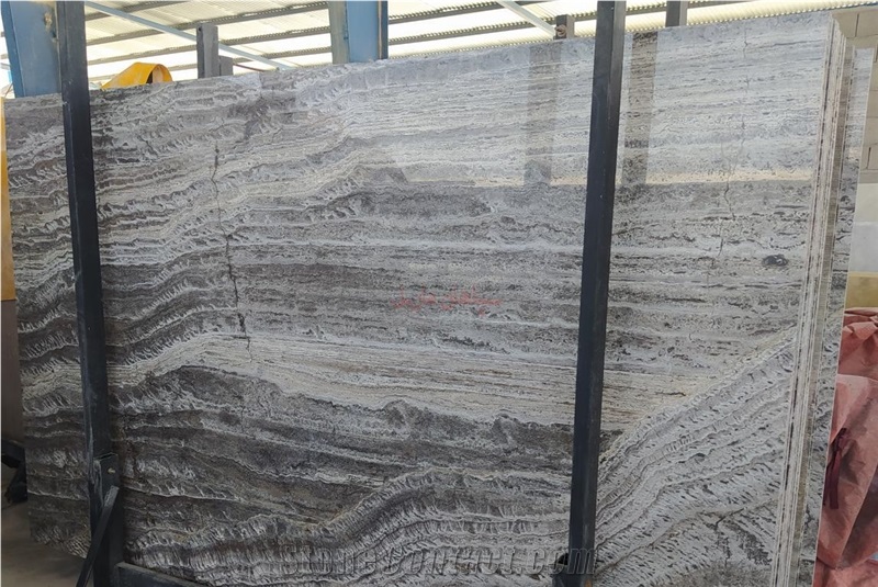 Silver Travertine Slabs