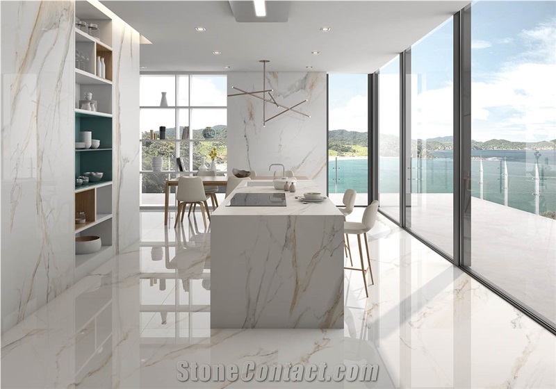 Atlantis Gold Sintered Stone Kitchen Island Top, Countertops