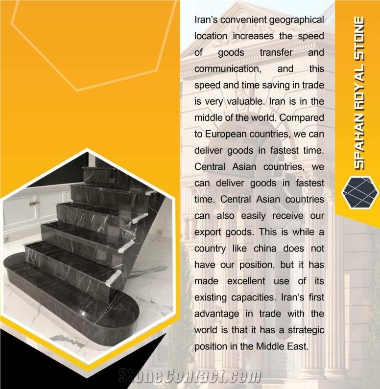 Pietra Gray Marble Staircase