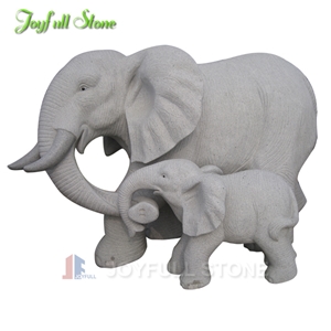 Animal Sculpture, Elephant Sculpture, Granite Elephant