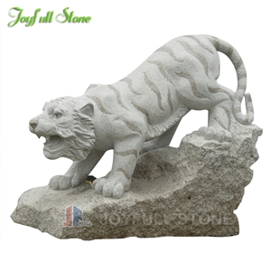Tiger Animal Sculpture, Granite Tiger, Tier Carving