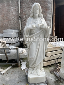 205cm Religious white marble statue life size jesus statue
