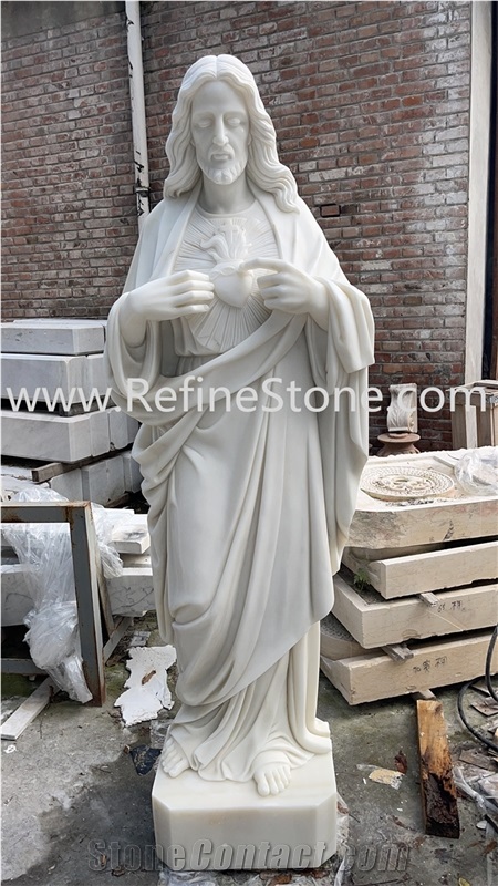 205cm Religious white marble statue life size jesus statue