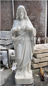 205cm Religious white marble statue life size jesus statue