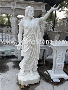 205cm Religious white marble statue life size jesus statue