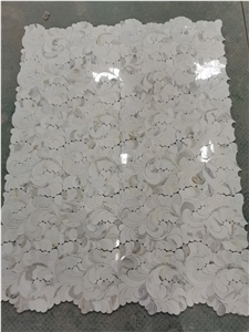 Calacatta Gold marble flower pattern,Water-Jet Mosaic