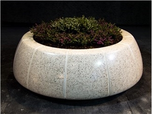 Exterior Planter  Flower Yellow Granite Stone Flower Vases 