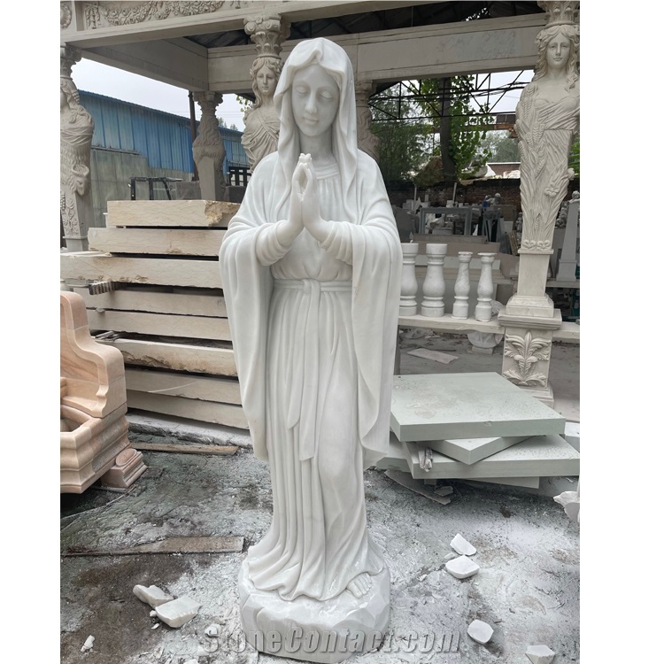 High Quality  White Marble Virgin mary statue,Jesud Statue