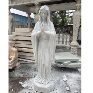 High Quality  White Marble Virgin mary statue,Jesud Statue