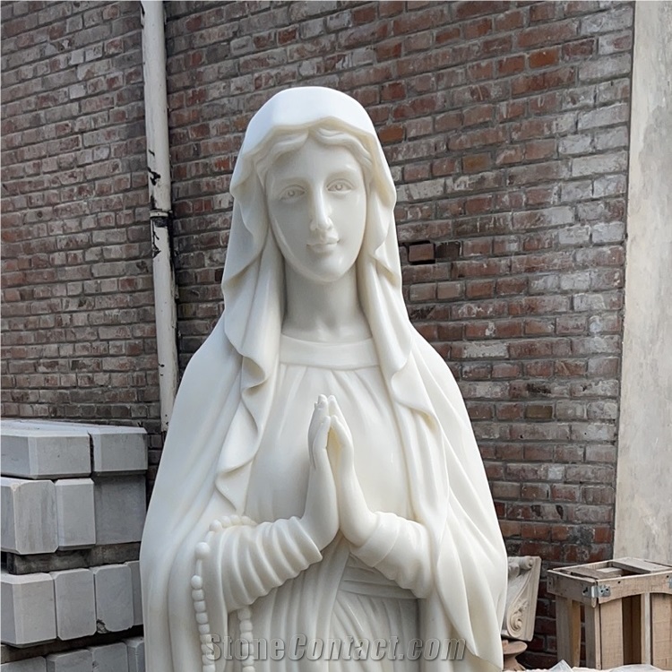 High Quality  White Marble Virgin mary statue,Jesud Statue