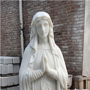 High Quality  White Marble Virgin mary statue,Jesud Statue