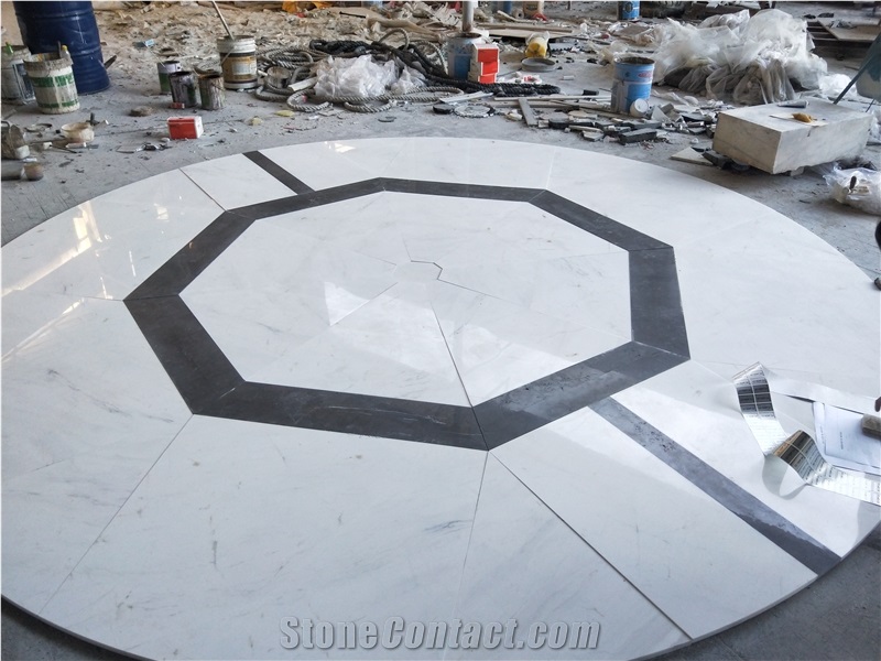 Hotel Or Villa Use Modern Marble Medallion Waterjet Tiles