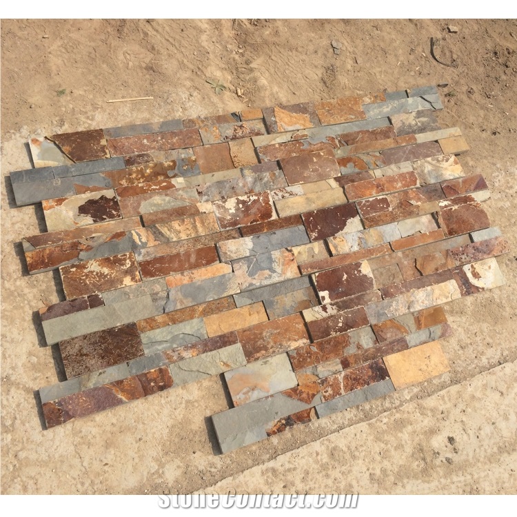  Multicolor  Rusty Slate Culture Stone Veneer Wall Stone 