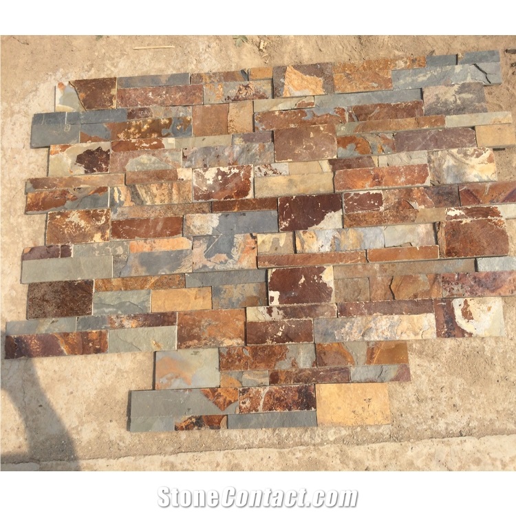 Multicolor  Rusty Slate Culture Stone Veneer Wall Stone 