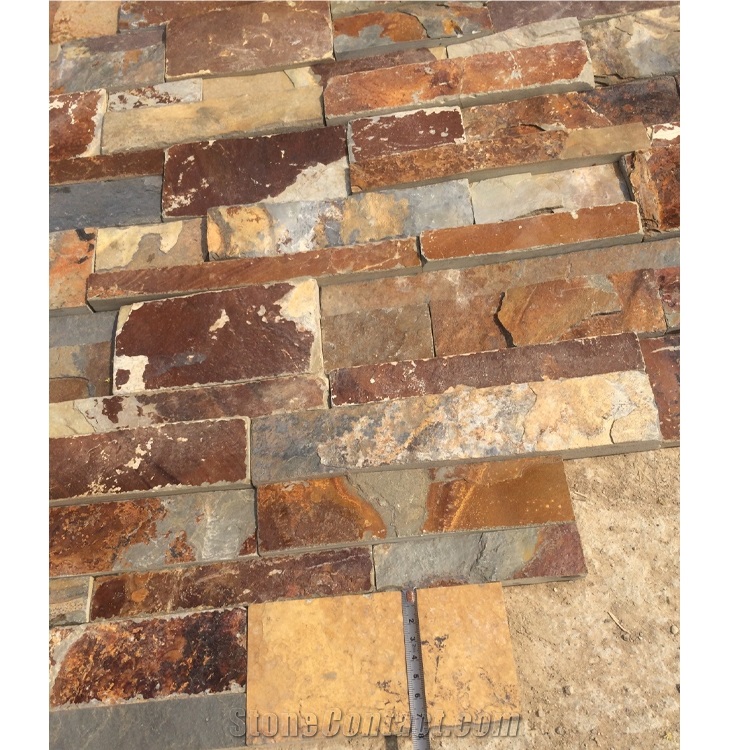  Multicolor  Rusty Slate Culture Stone Veneer Wall Stone 