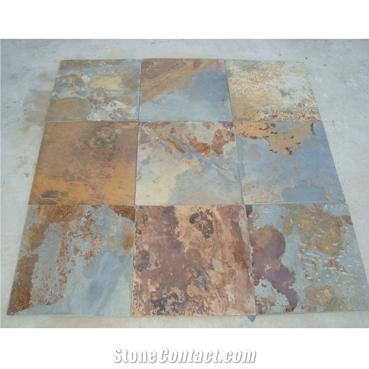 Natural Rusty Slate Tile, Slate Floor Tiles 