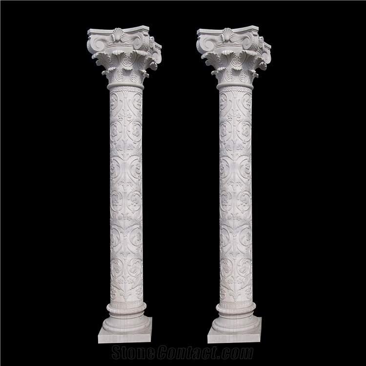 Roman Column  Stone Pillar carved marble on factory sale 