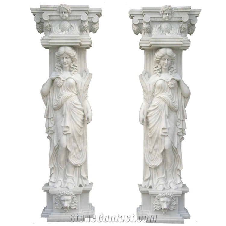 Roman Column  Stone Pillar carved marble on factory sale 