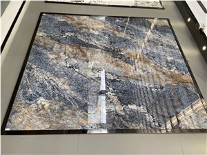 Blue bahia Granite look  Sintered stone slab walling