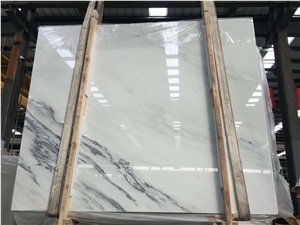 China Shangri White Marble Slab Hotel Bathroom Tile Pattern