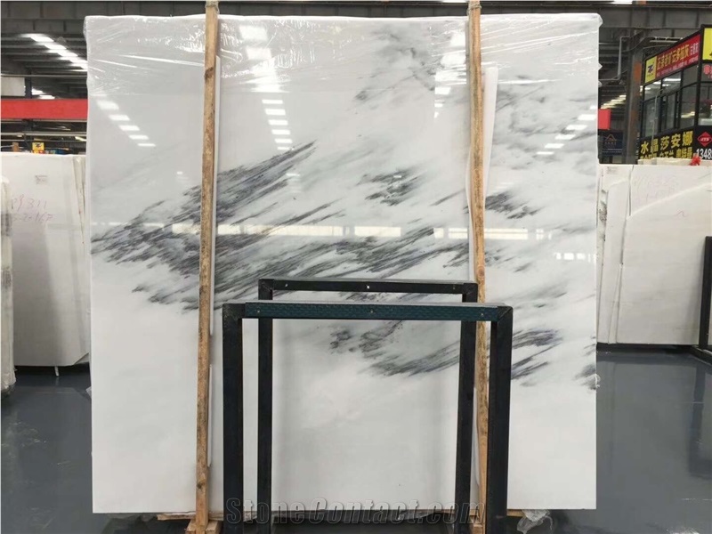 China Shangri White Marble Slab Hotel Bathroom Tile Pattern