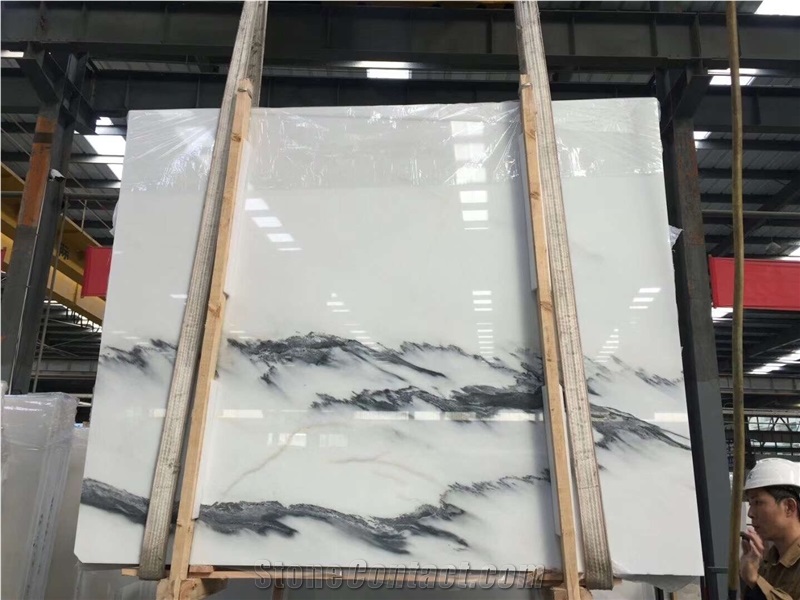 China Shangri White Marble Slab Hotel Bathroom Tile Pattern
