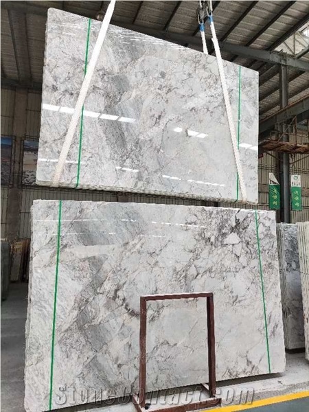 Florence Grey Statuario Marble Slab For Hotel Project