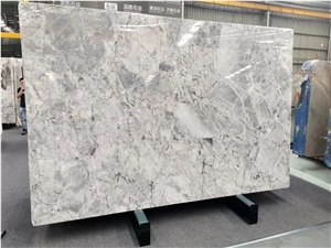Silver Grey Statuario Marble Slab For Glossy Floor Tile