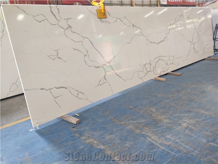 Calacatta belleza quartz slab