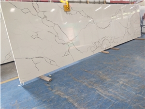 Calacatta belleza quartz slab