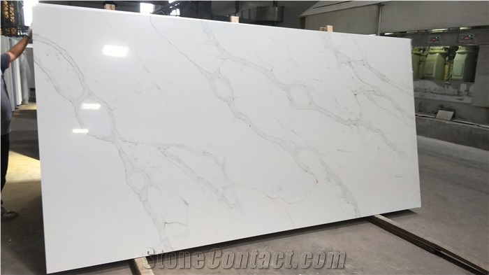 White And Gold Quartz Countertops