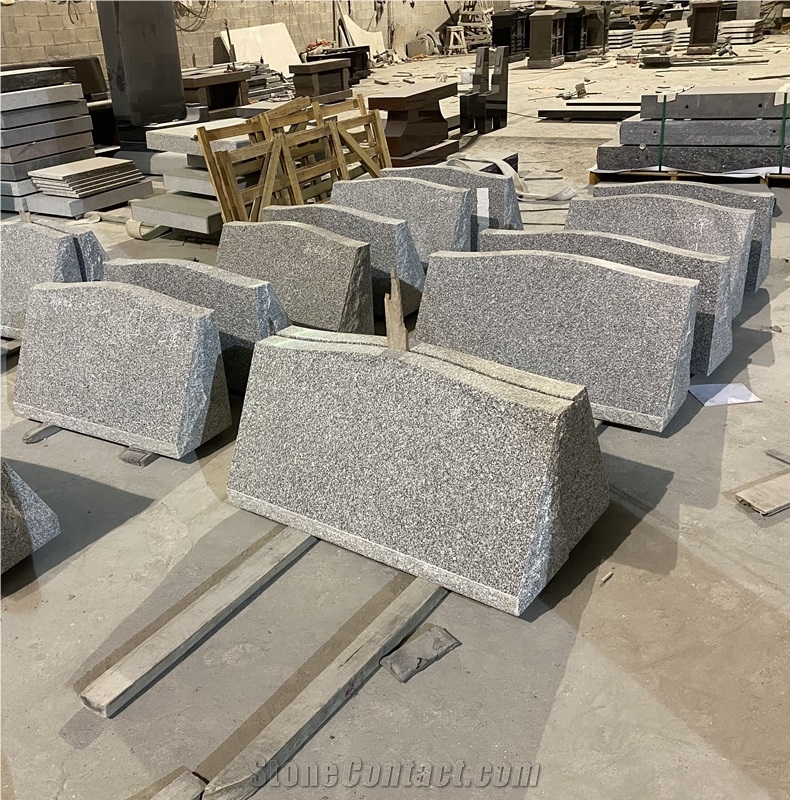 G9402 Grey Granite Pillow Headstone Upright Grave Marker