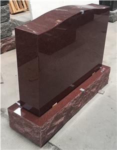 Indian Red Granite Upright Grave Marker